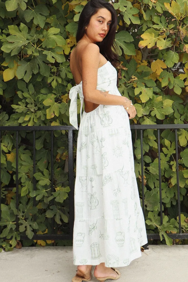 Athena Grecian Print Strapless Maxi Dress sold by Confête product image thumbnail 2