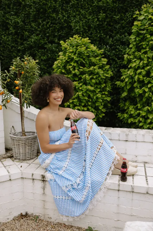 Nantucket Striped Maxi Dress sold by Confête