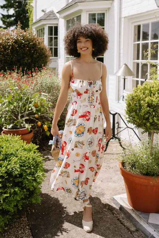 Amalfi 2.0 Food Print Midi Dress sold by Confête