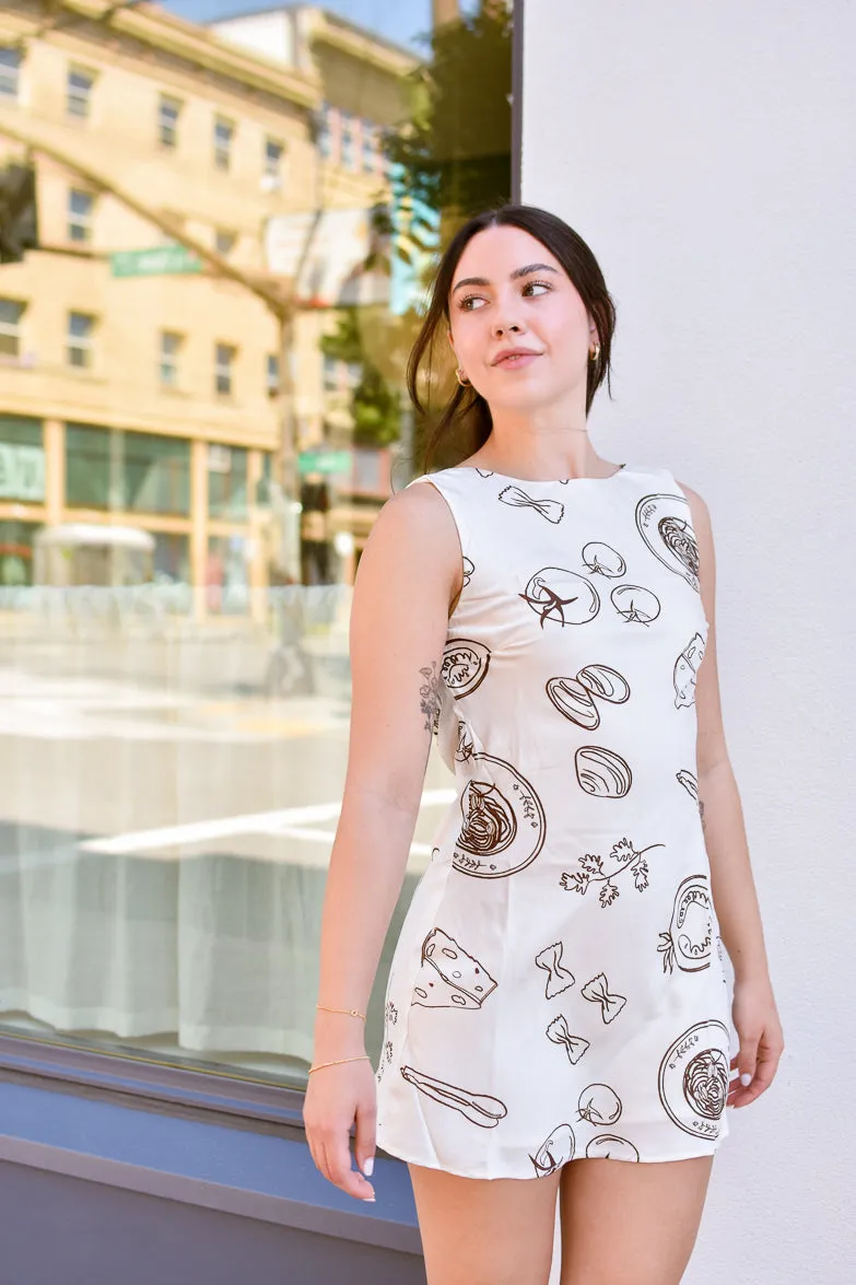 Italian Dreams Satin Sleeveless Mini Dress - Cream sold by Confête product image thumbnail 4