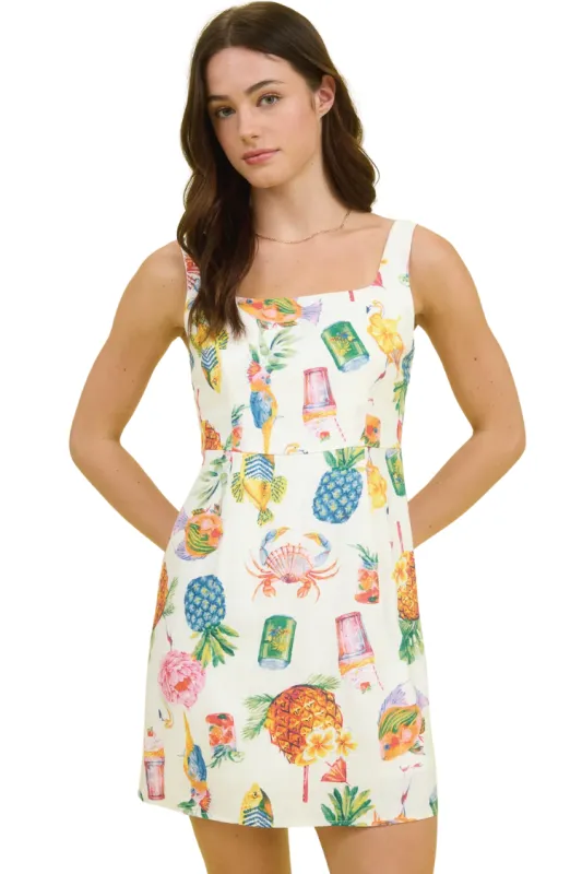Penelope Cruise Tropical Shell Mini Dress sold by Confête