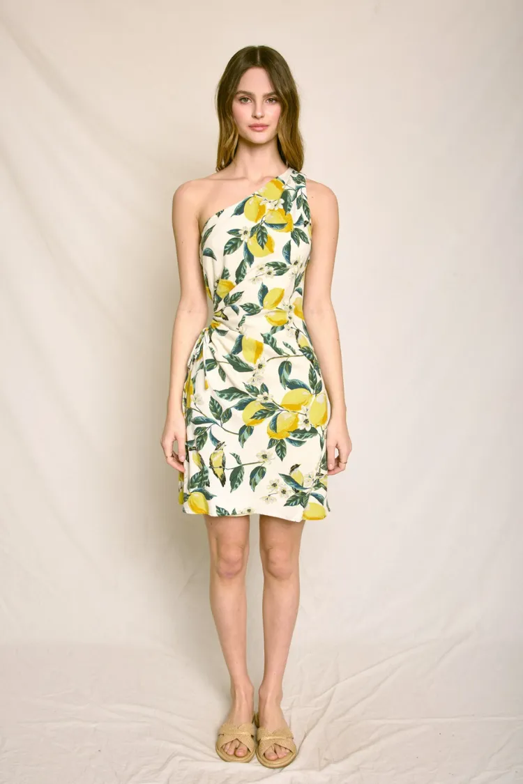 Ravello Lemon Print Mini Dress sold by Confête product image thumbnail 2