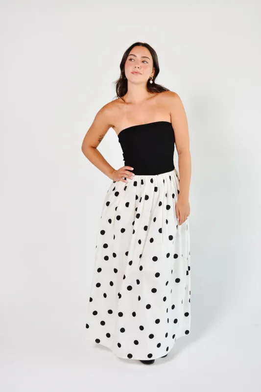 Sofia Polka Dot Maxi Dress sold by Confête