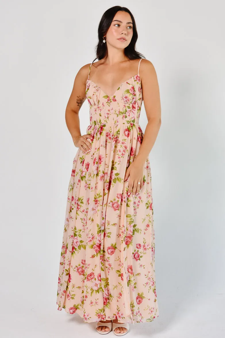 Rose Bloom Floral Corset Maxi Dress sold by Confête product image thumbnail 3