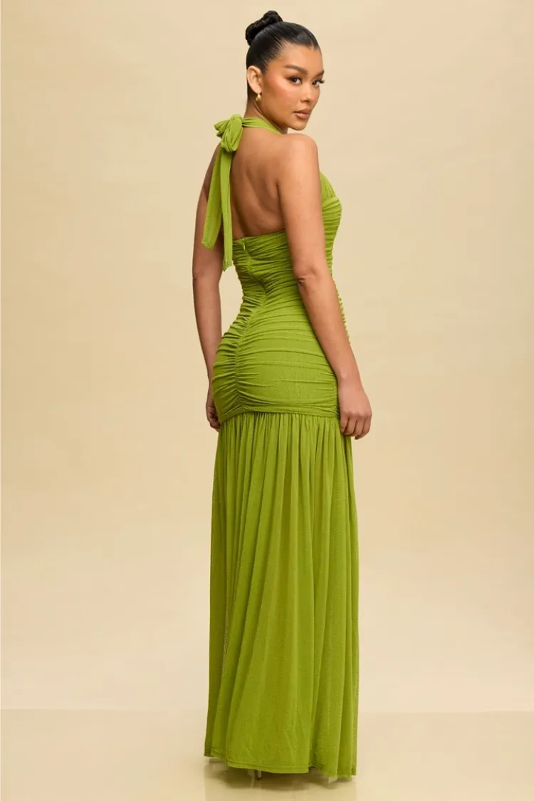 Estelle Ruched Maxi Dress - Olive sold by Confête product image thumbnail 2