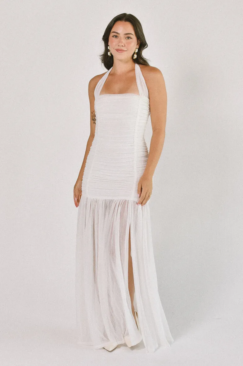 Estelle Ruched Maxi Dress - White sold by Confête product image thumbnail 5