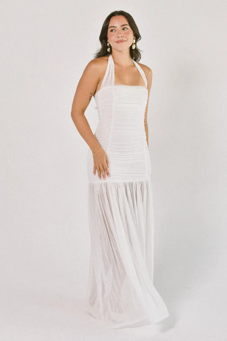 Estelle Ruched Maxi Dress - White sold by Confête product image thumbnail 3