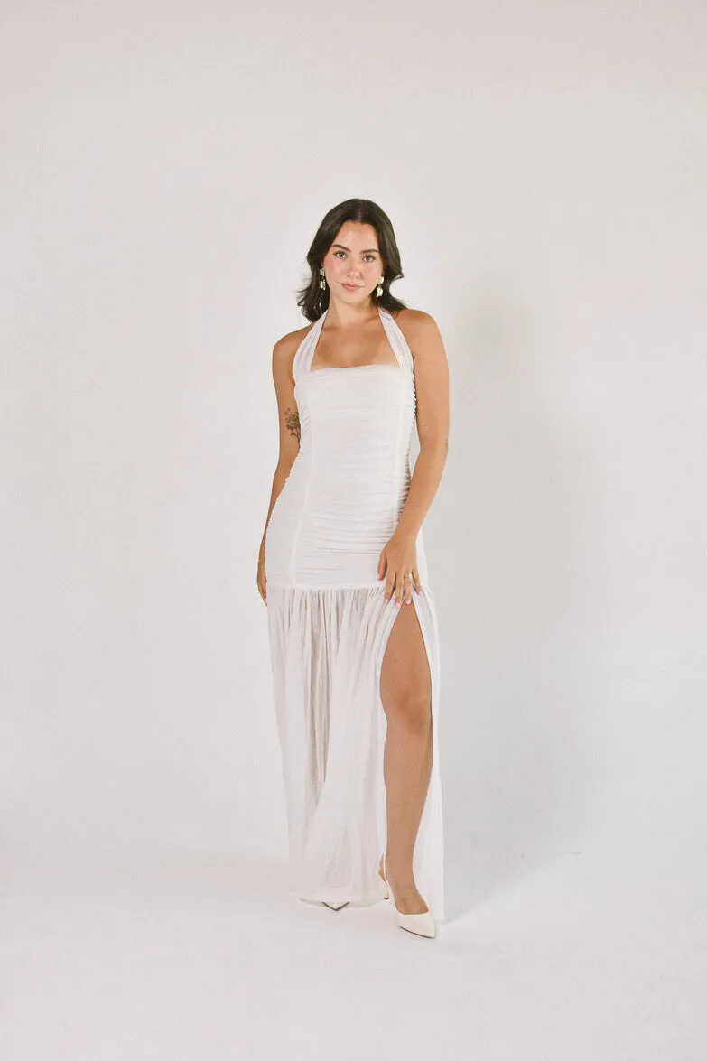 Estelle Ruched Maxi Dress - White sold by Confête product image thumbnail 4