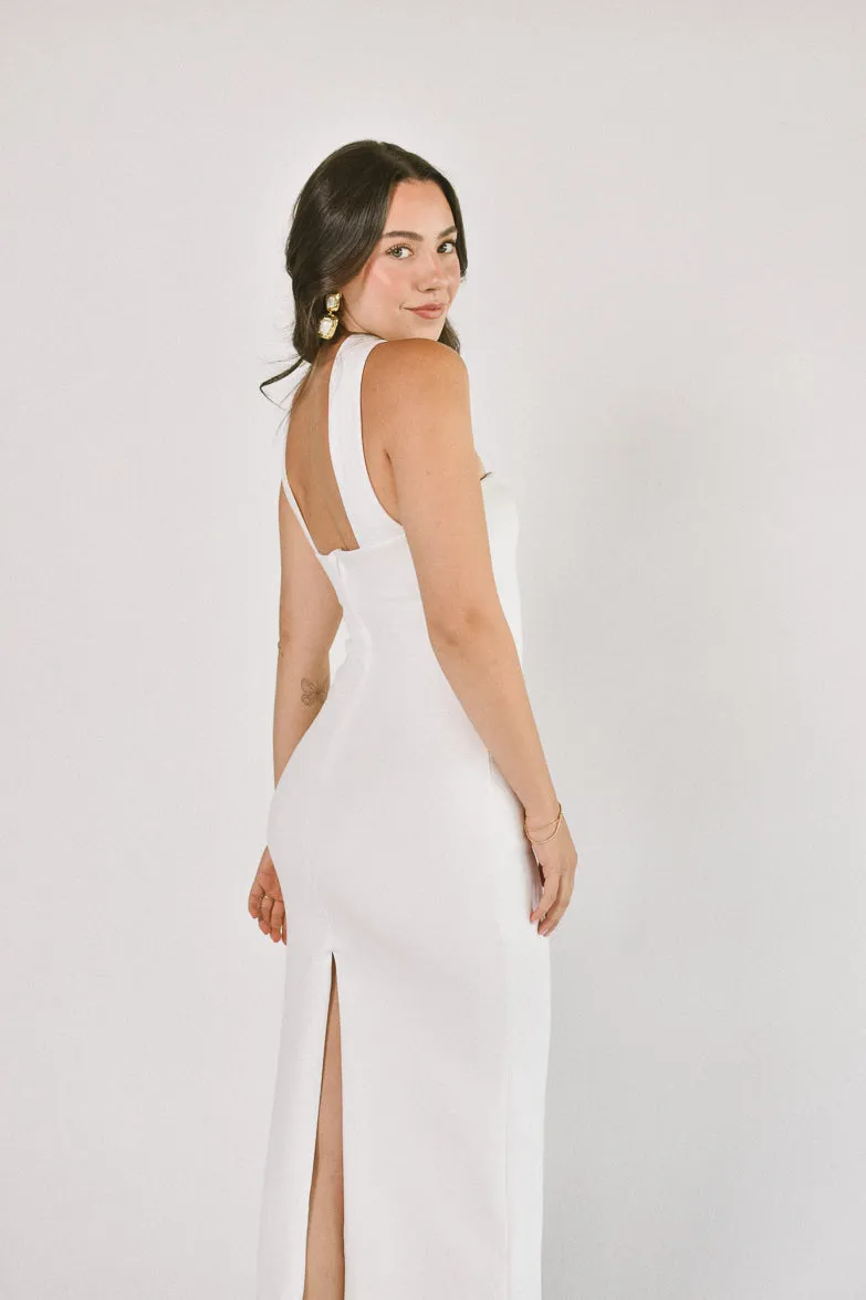 Sweetest Thing White Scarf Detail Midi Dress - FINAL SALE sold by Confête product image thumbnail 5