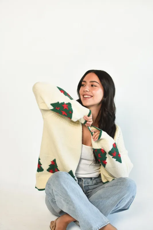 Festive Moments Christmas Tree Cardigan sold by Confête