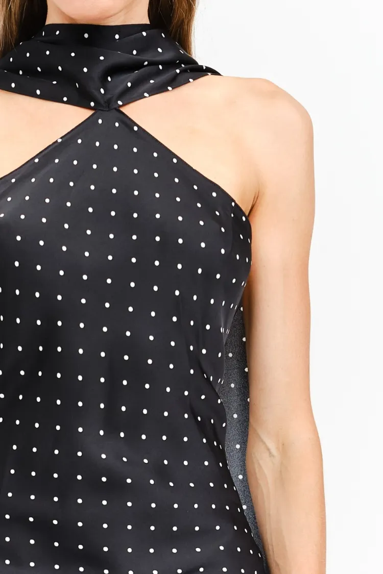 Pre-Order - Magdalena Polka Dot Maxi Dress with Neck Scarf - 12/5 sold by Confête product image thumbnail 4