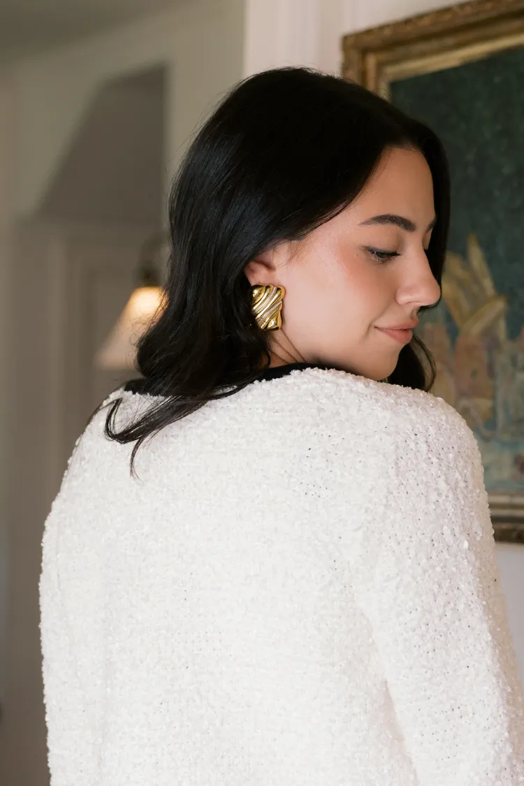 Daphne Mixed Metal Rectangular Studs - Gold sold by Confête product image thumbnail 3