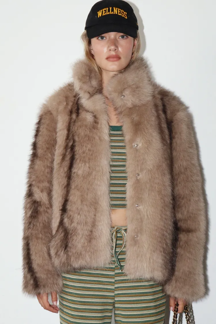 Faux Fur Collar Button Jacket - FINAL SALE sold by Confête product image thumbnail 3