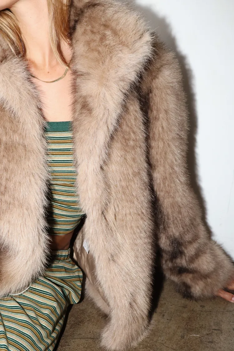 Faux Fur Collar Button Jacket - FINAL SALE sold by Confête product image thumbnail 4
