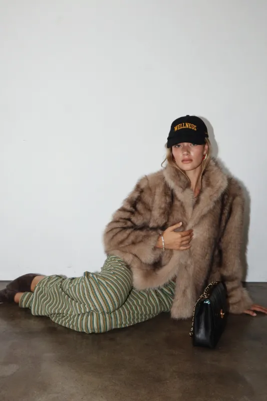 Faux Fur Collar Button Jacket sold by Confête