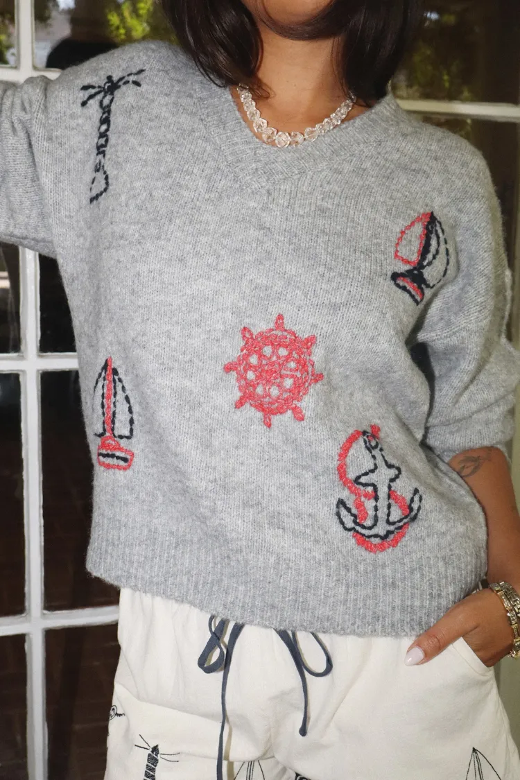 Nautical Dreams Embroidered Sweater sold by Confête product image thumbnail 3