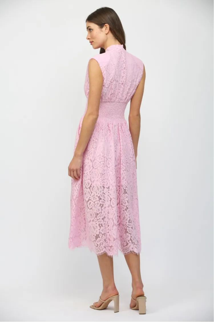 Lille Pink Lace Midi Dress sold by Confête product image thumbnail 3