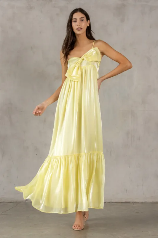 Soleil Yellow Bow Maxi Dress made by Confête