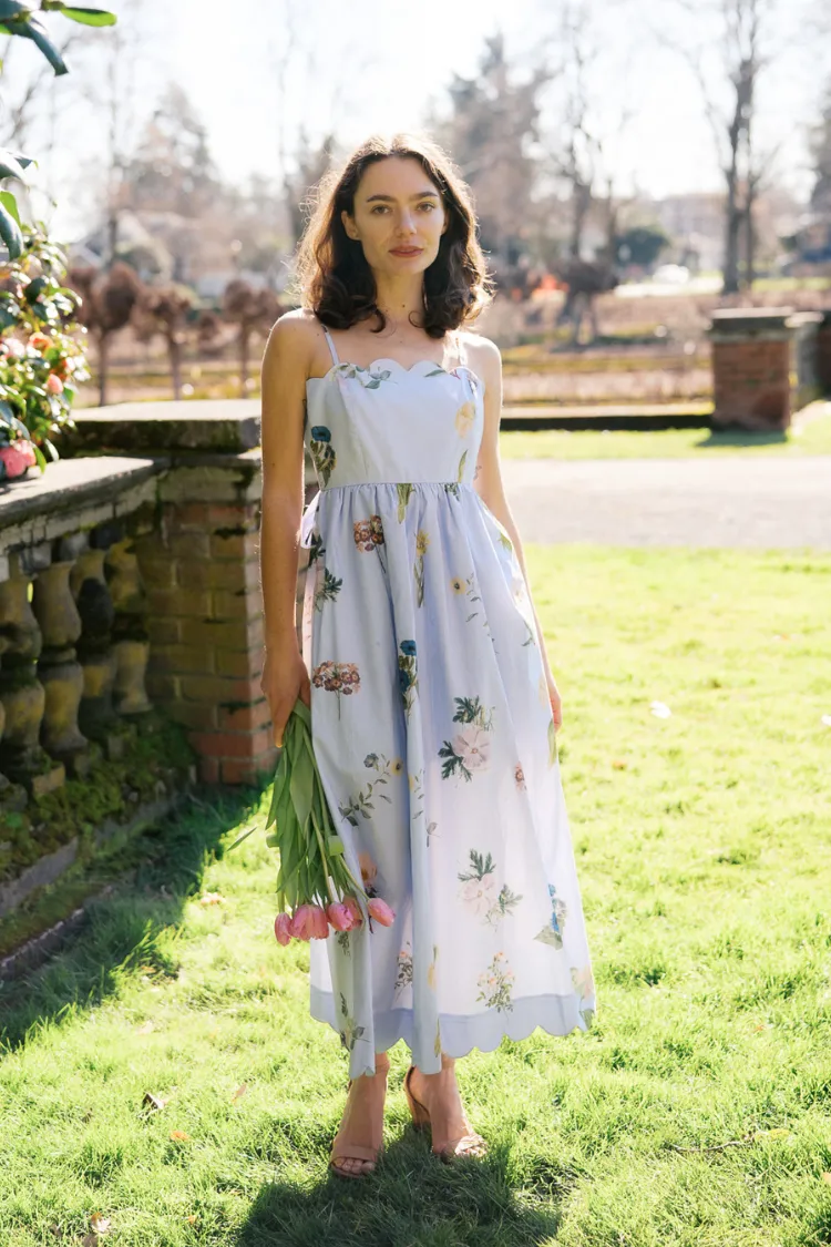 Andrine Wildflower Midi Dress - Blue Floral sold by Confête product image thumbnail 2