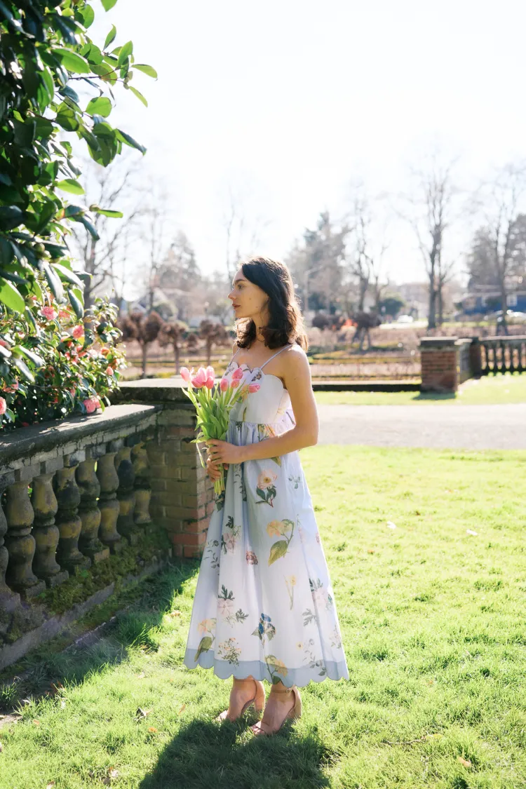 Andrine Wildflower Midi Dress - Blue Floral sold by Confête product image thumbnail 4