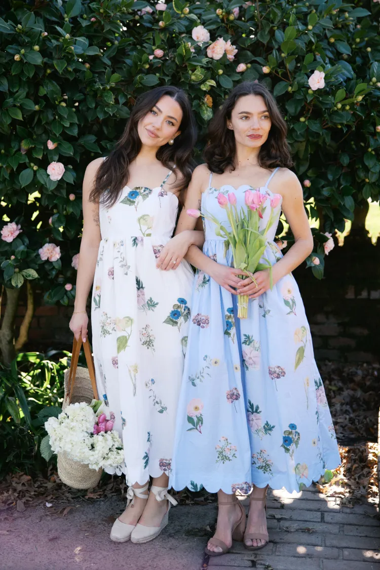 Andrine Wildflower Midi Dress - Blue Floral sold by Confête