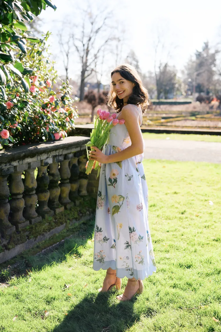 Andrine Wildflower Midi Dress - Blue Floral sold by Confête product image thumbnail 3