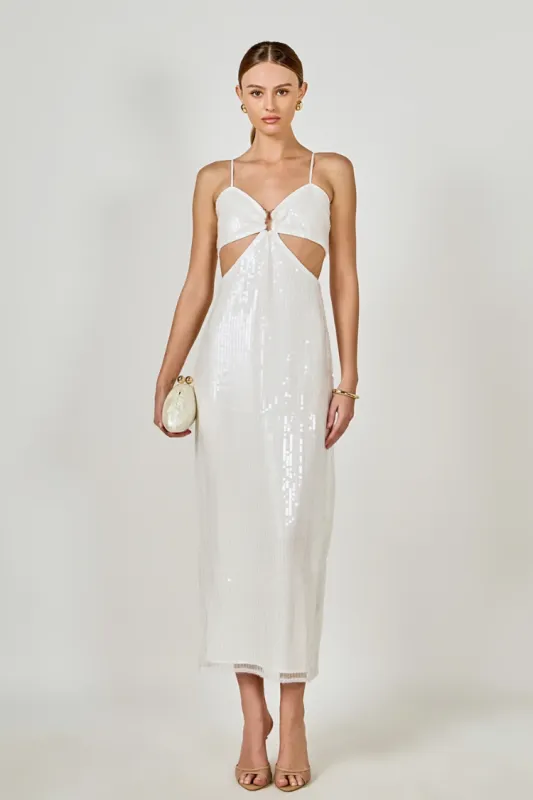Emma Sequined Cut Out Midi Dress made by Endless Rose