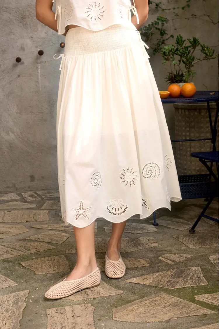 Coastline Eyelet Skirt Set sold by Confête product image thumbnail 4