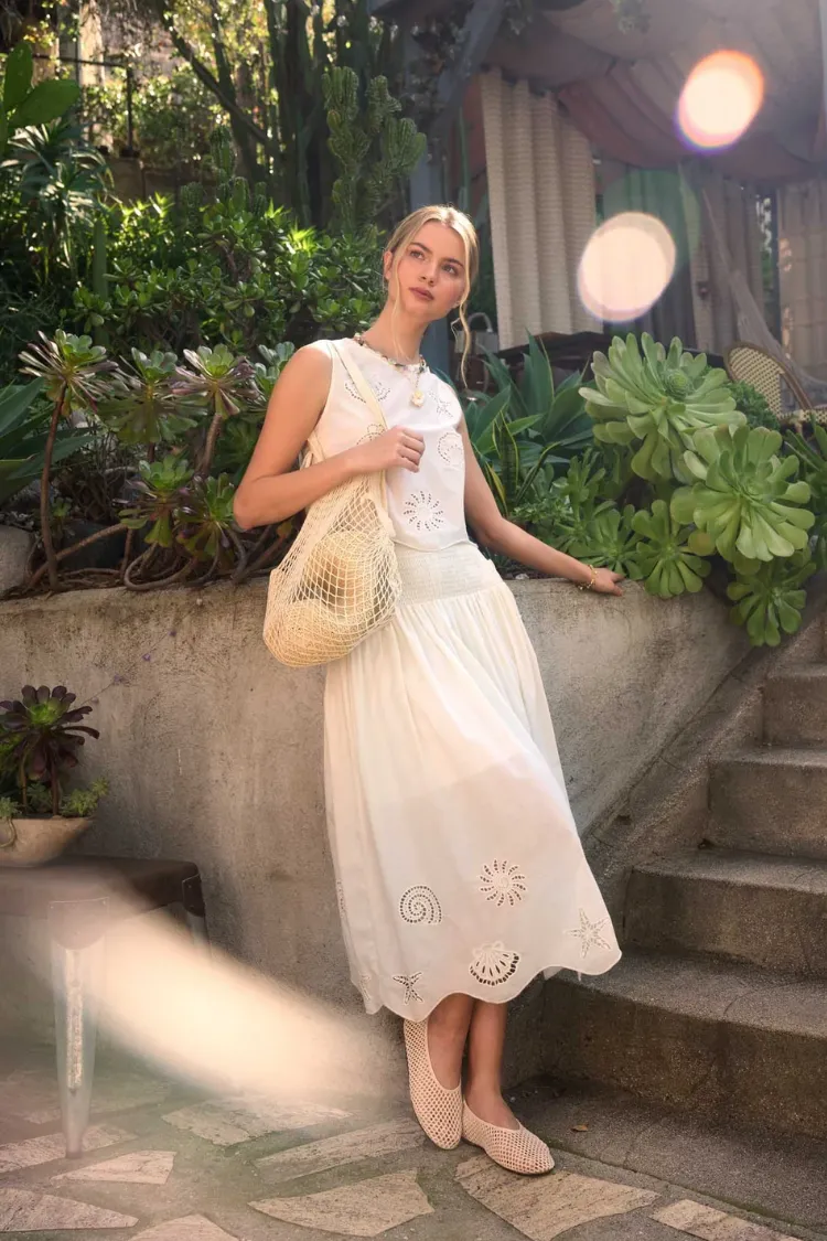 Coastline Eyelet Skirt Set sold by Confête product image thumbnail 5
