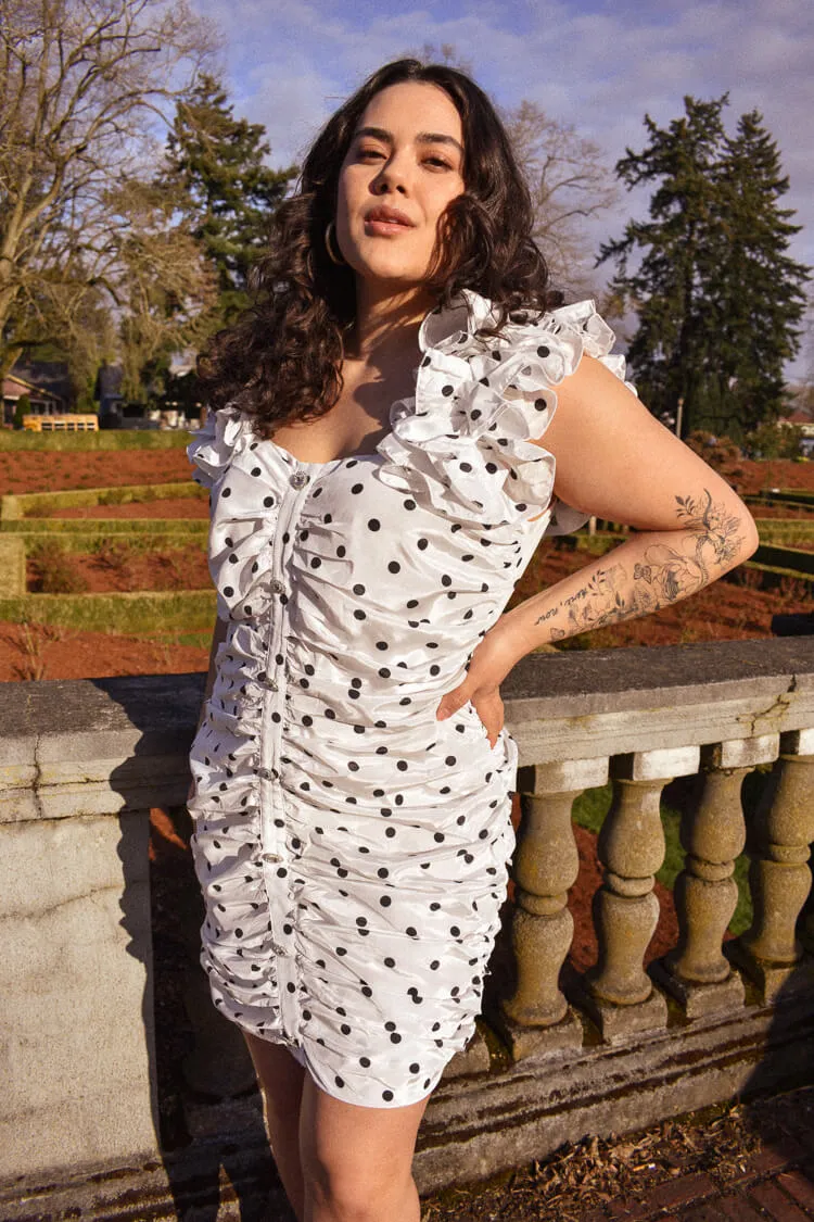 Chrissy Ruched Polka Dot Mini Dress - FINAL SALE sold by Confête product image thumbnail 2