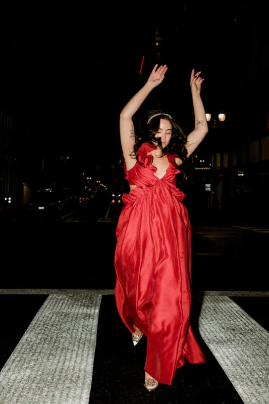 Gabriella Red Cutout Maxi Dress sold by Confête