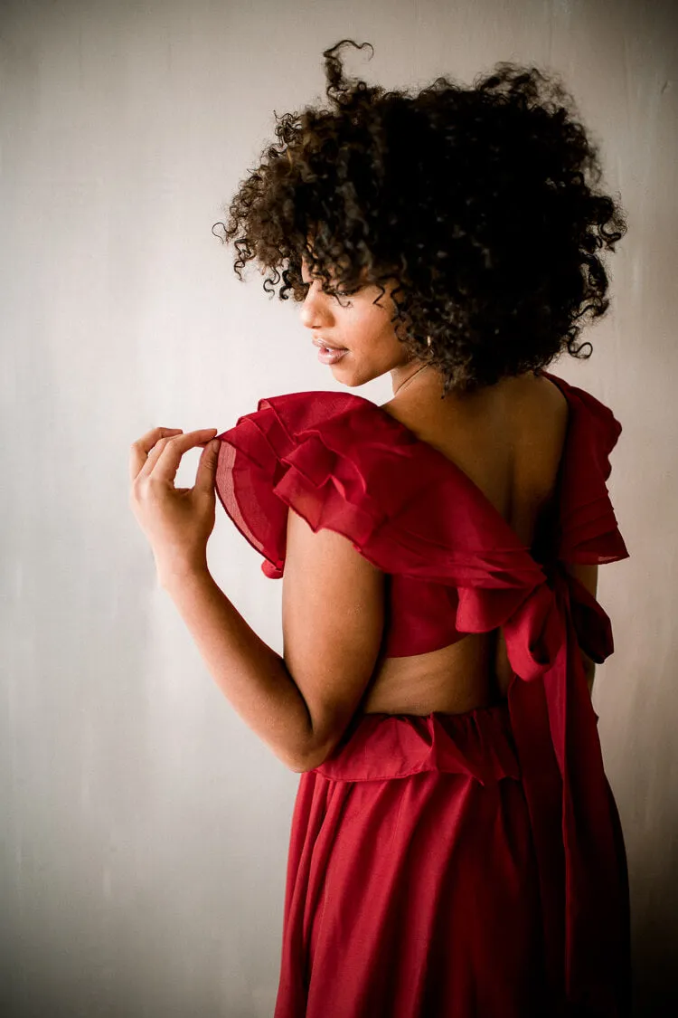 Gabriella Red Cutout Maxi Dress sold by Confête product image thumbnail 5