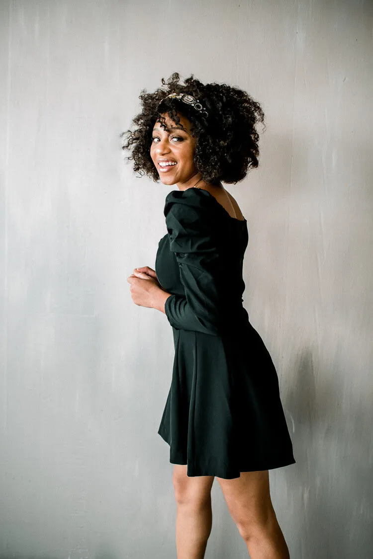 Carolina Black Skater Mini Dress sold by Confête product image thumbnail 2