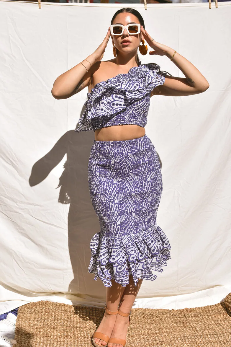 Kai Blue Eyelet Skirt Set - FINAL SALE sold by Confête