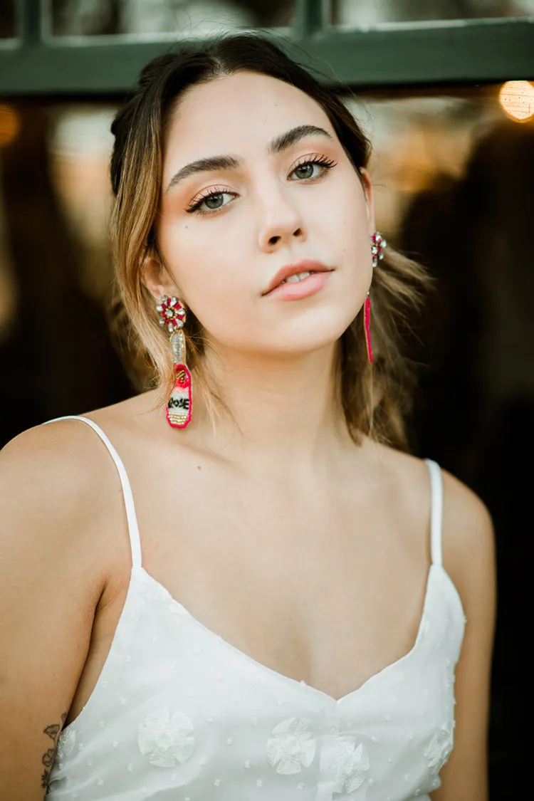 Rosé Bottle Statement Earrings sold by Confête product image thumbnail 2