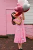 Fiori Short Bright Pink Tulle Tiered Midi Dress sold by Confête