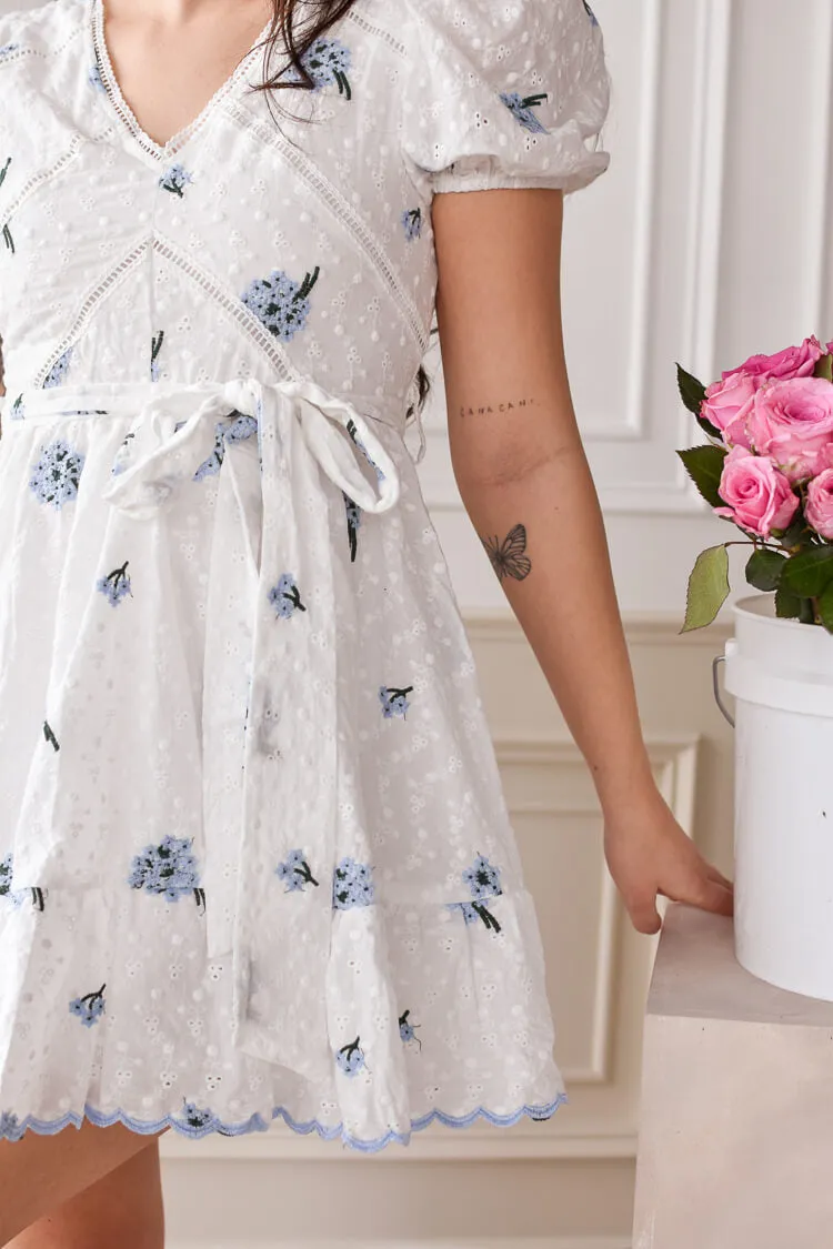 Blue Embroidered Flower Mini Dress - FINAL SALE sold by Confête product image thumbnail 2