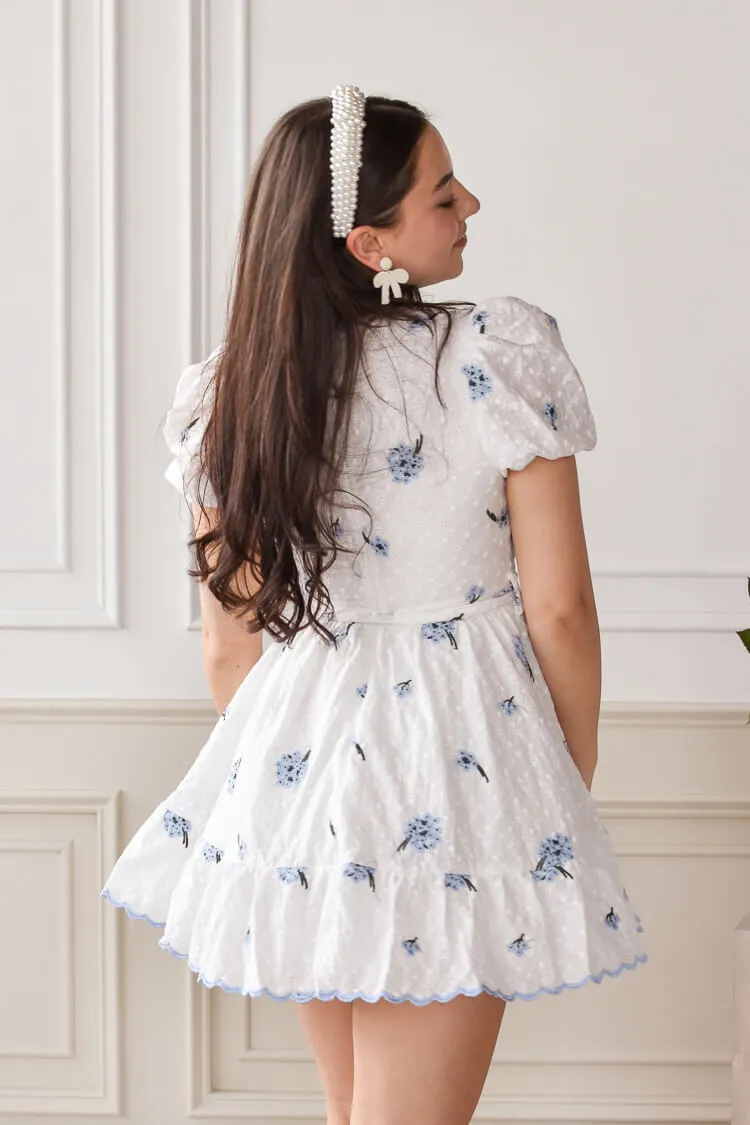 Blue Embroidered Flower Mini Dress - FINAL SALE sold by Confête product image thumbnail 3