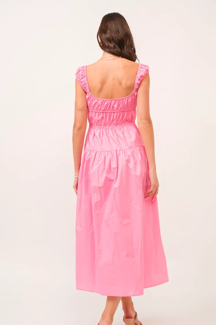 Nimes Pink Bow Tie Midi Dress - FINAL SALE sold by Confête product image thumbnail 3