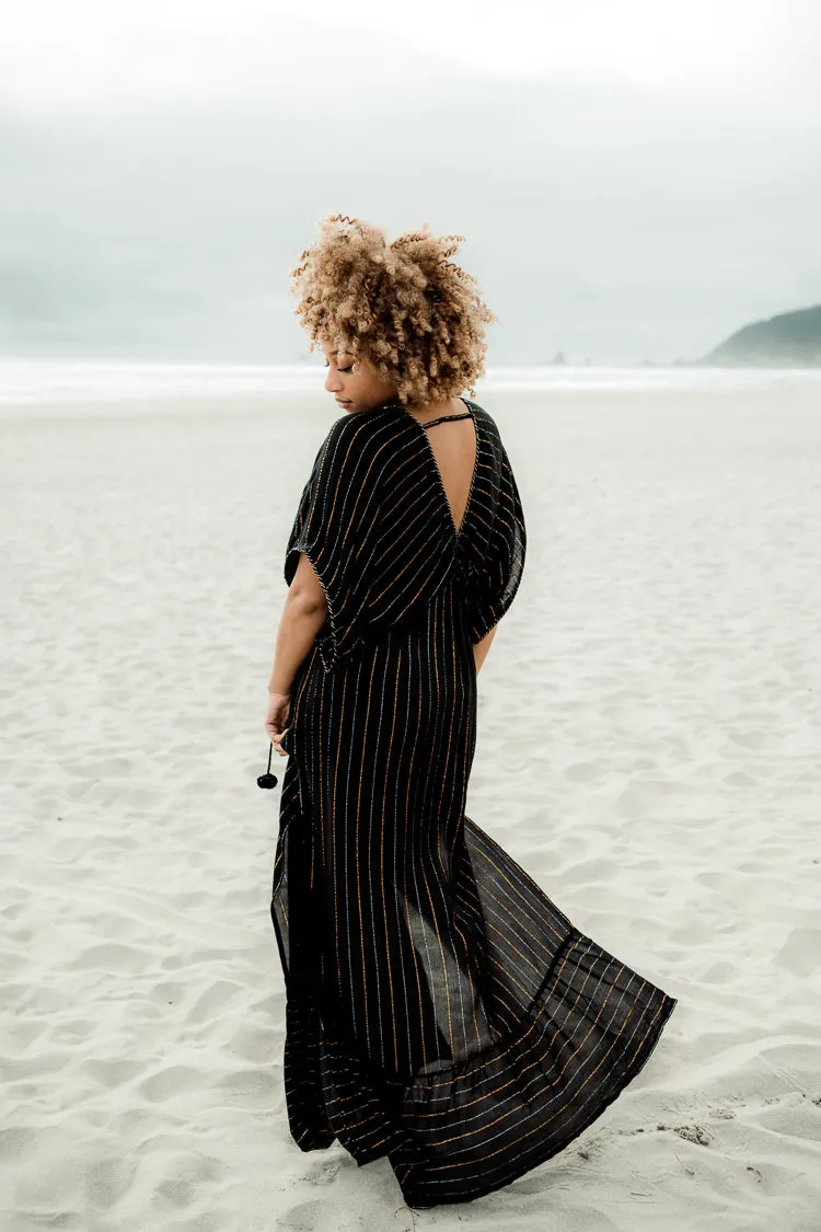 Nomad Metallic Thread Maxi Dress - Black sold by Confête product image thumbnail 4