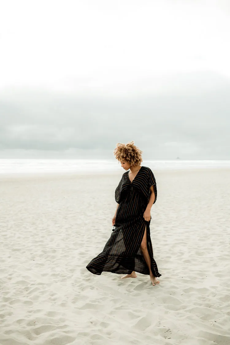 Nomad Metallic Thread Maxi Dress - Black sold by Confête product image thumbnail 3