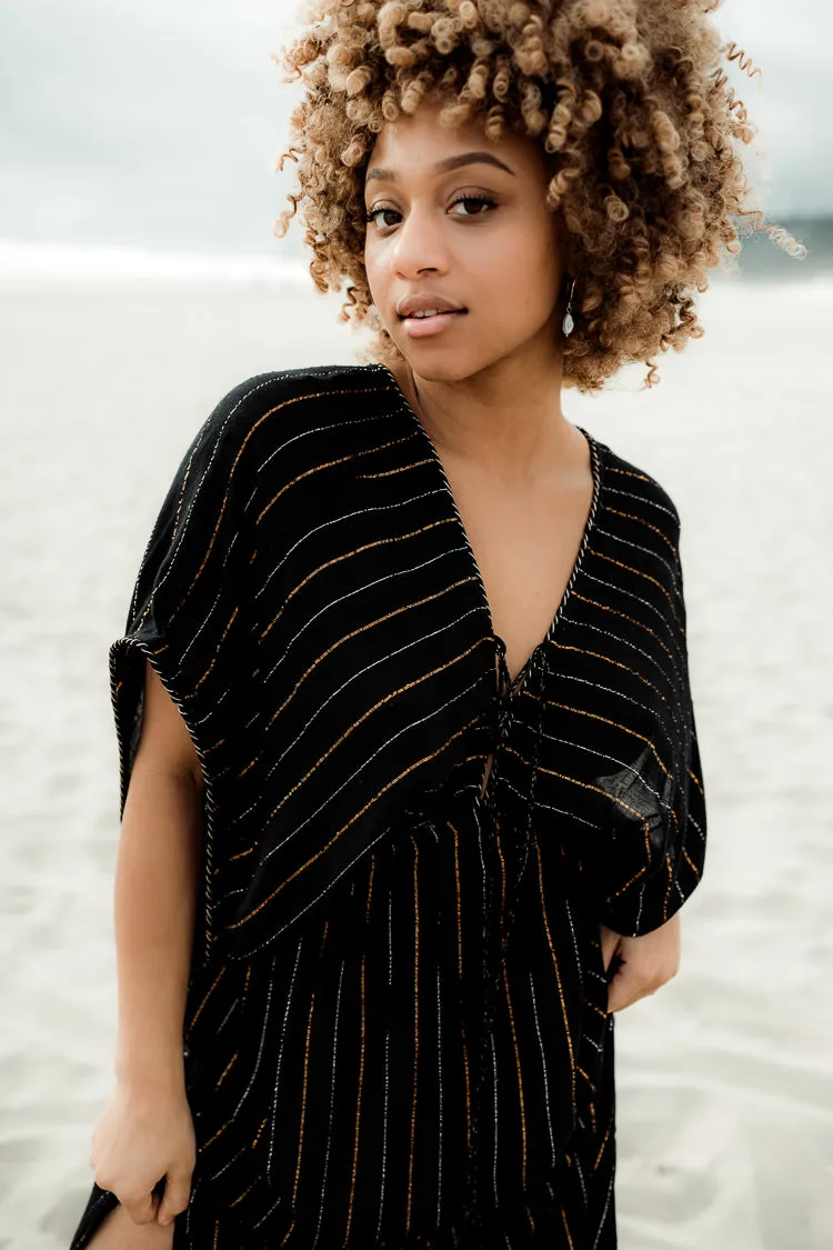 Nomad Metallic Thread Maxi Dress - Black sold by Confête product image thumbnail 2