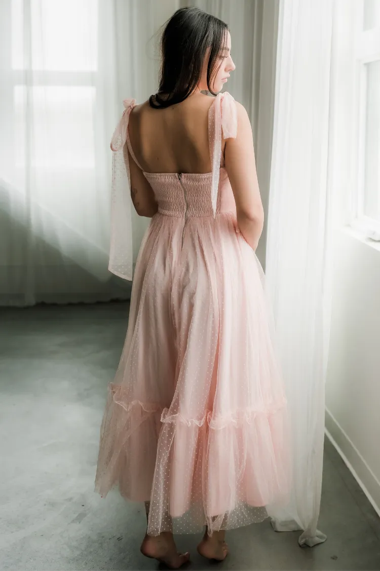 Swiss Dot Mesh Midi Dress - Blush - FINAL SALE sold by Confête product image thumbnail 5