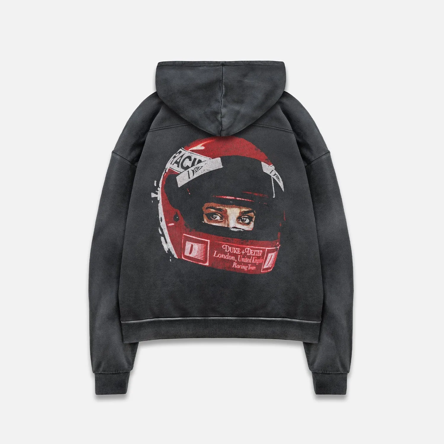 DR1 Helmet Washed Black Hoodie sold by Duke + Dexter product image thumbnail 3