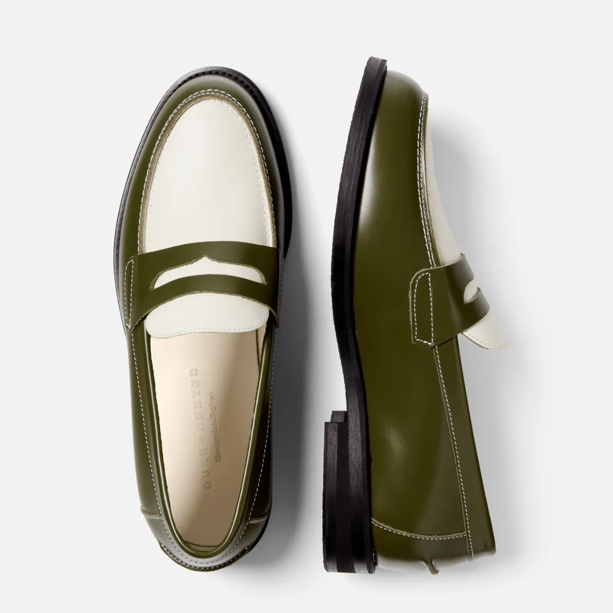 Wilde Olive + White Penny Loafer - Men's sold by Duke + Dexter product image thumbnail 5