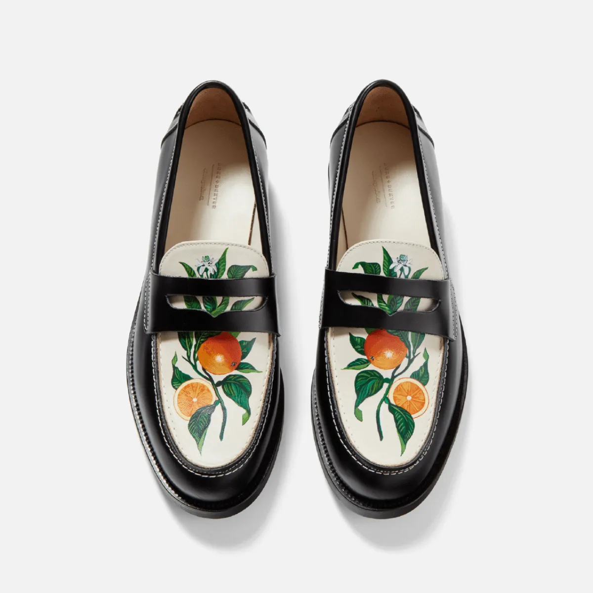 Wilde Hand-Painted Orange Penny Loafer - Women's sold by Duke + Dexter