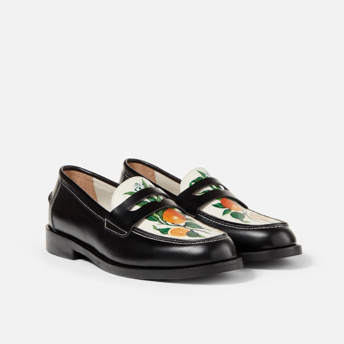 Wilde Hand-Painted Orange Penny Loafer - Women's sold by Duke + Dexter product image thumbnail 3