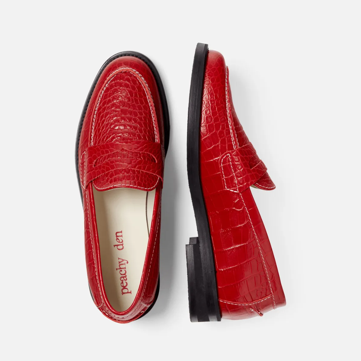 Peachy Den Red Croc Loafer - Women's sold by Duke + Dexter product image thumbnail 5