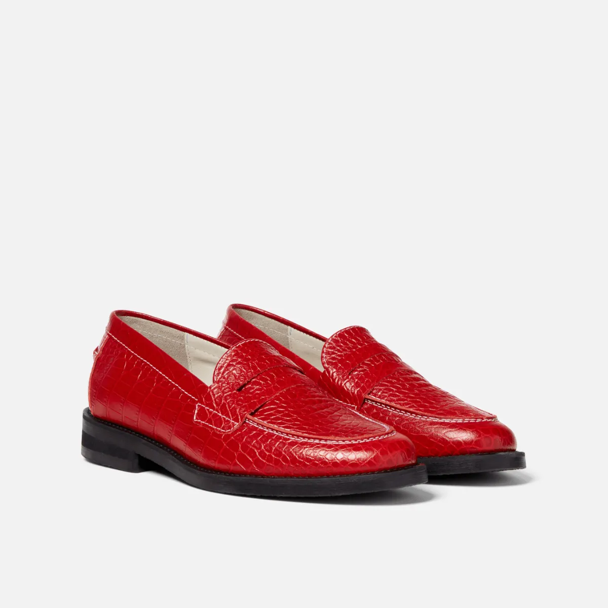 Peachy Den Red Croc Loafer - Women's sold by Duke + Dexter product image thumbnail 3