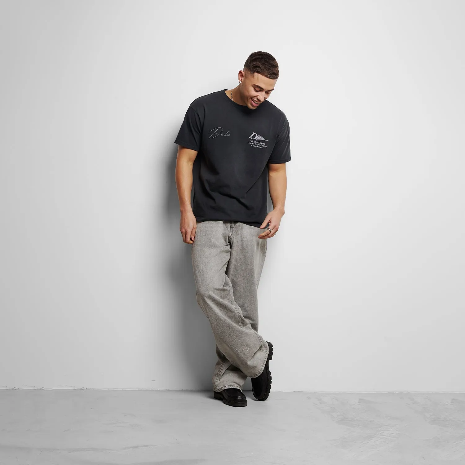 DR1 Helmet Mono Washed Black T-Shirt sold by Duke + Dexter product image thumbnail 2